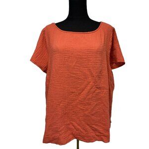 J Jill Cotton Gauze Top Size 2X Lightweight Fall Color Boho‎ Cottage Loose Fit
